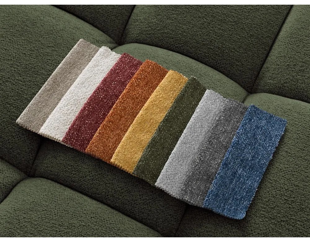 Zelená ženilková rozkladacia/s úložným priestorom rohová pohovka (pravý roh/do L) Everest – Bobochic Paris