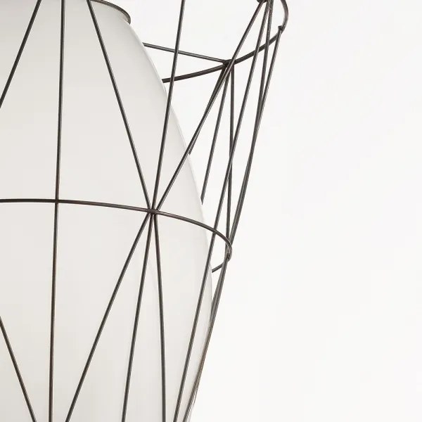 SIRU - Luster na lanku SEGNI 1xE27/60W/230V čierna/biela benátske sklo