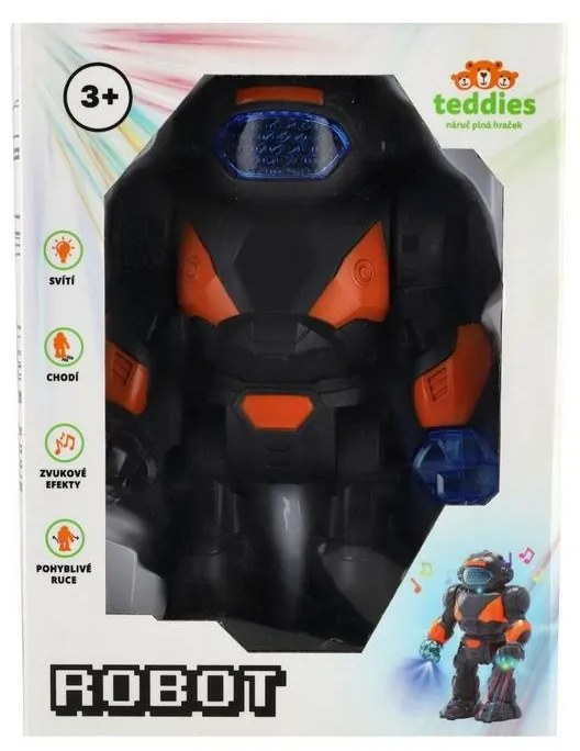Teddies Robot chodiaci, 22 cm, na batérie so svetlom a zvukom