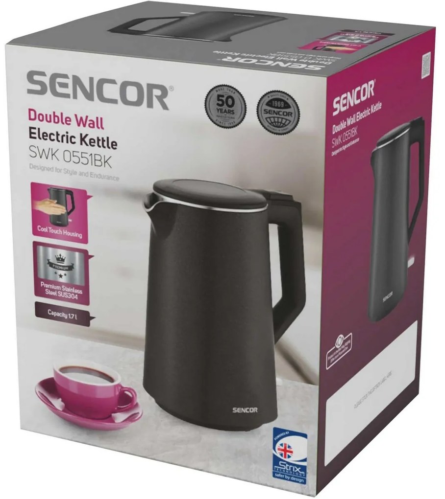 Sencor SWK 0551BK varná kanvica, čierna