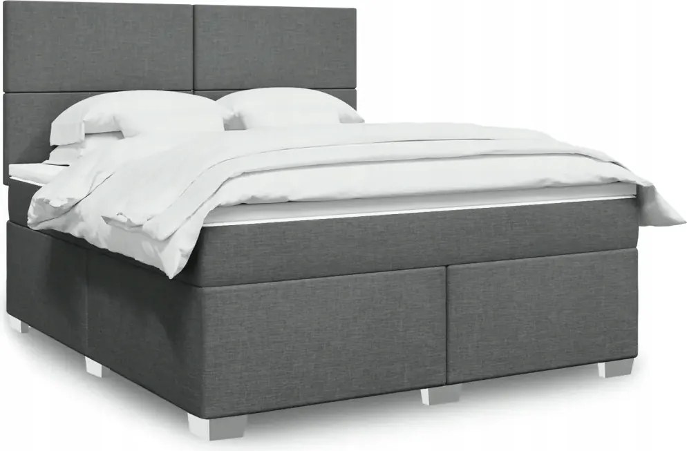 vidaXL Boxspring posteľ s matracom tmavosivá 180x200 cm látka