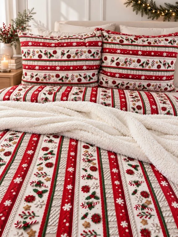 INTERMEDIC SK Vianočná posteľná obliečka Svetrík 140×200 + 70×90 cm
