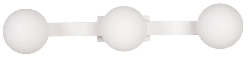 Nástenné svietidlo Magnet, 3x biele sklenené tienidlo, w