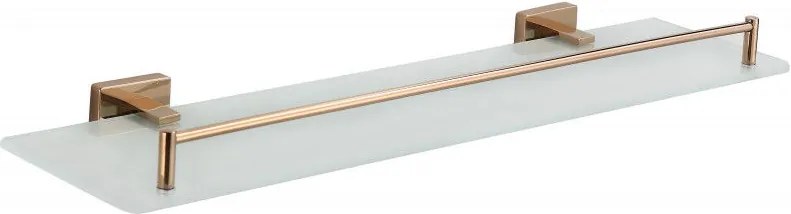 Mexen Arno závesná sklenená polička, zlatoružová - 7020737-60