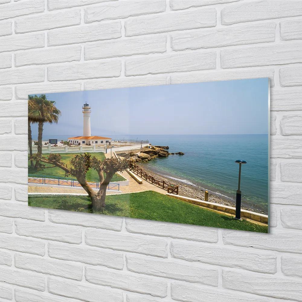 Obraz na akrylátovom skle Španielsko pobreží maják 100x50 cm