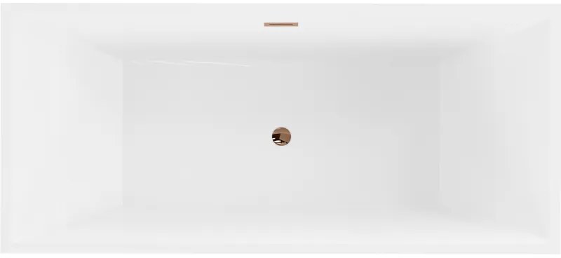 Mexen Vigo, voľne stojaca vaňa 178,5 x 80 cm, biela, ružové zlato prepad, 51251788000-60