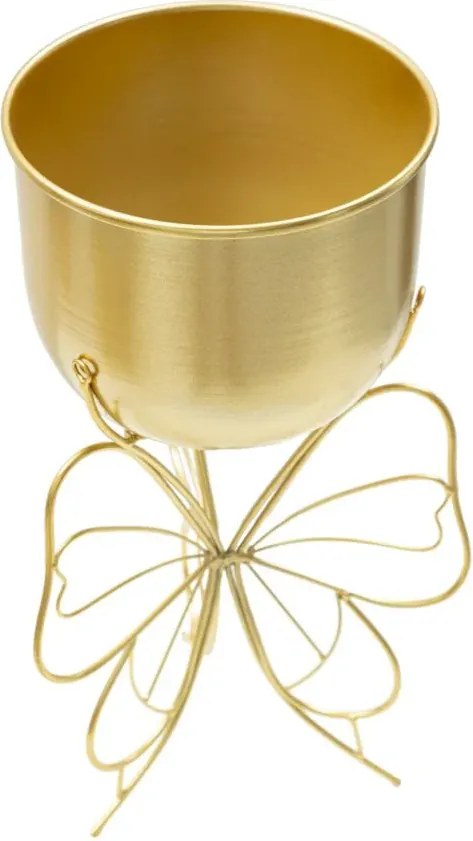 Kovový kvetináč Farfy 40 cm zlatý