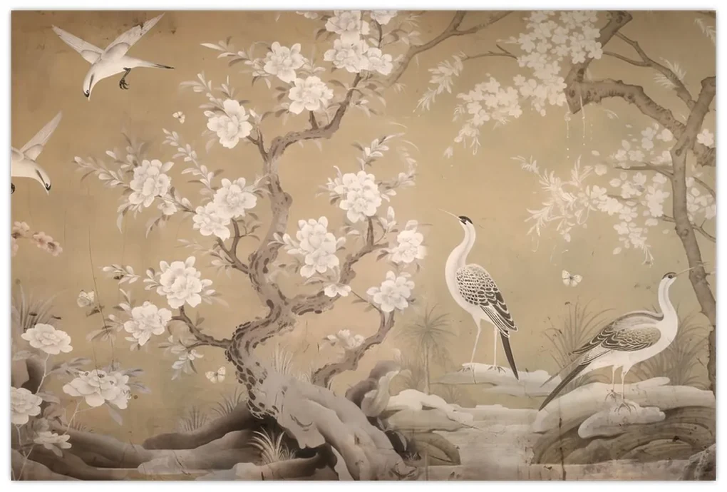 Obraz - Kreslená japonská krajina (90x60 cm)