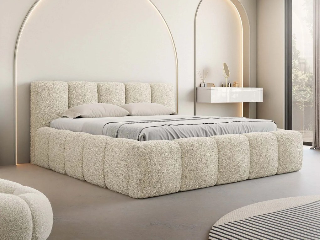 Čalúnená posteľ Ubipra Boucle, Rozmer postele: 140x200, Farby: Abriamo 04
