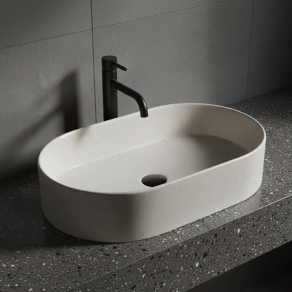 Rea Nadia, umývadlo na dosku 610x385x120 mm, imitácia kameňa, REA-U7341