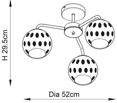 Endon 91968 - Prisadený luster DIMPLE 3xE14/25W/230V zlatá/dymová béžová