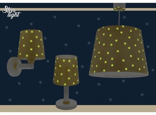 Dalber 82219A - Detské nástenné svietidlo STAR LIGHT 1xE27/60W/230V žltá
