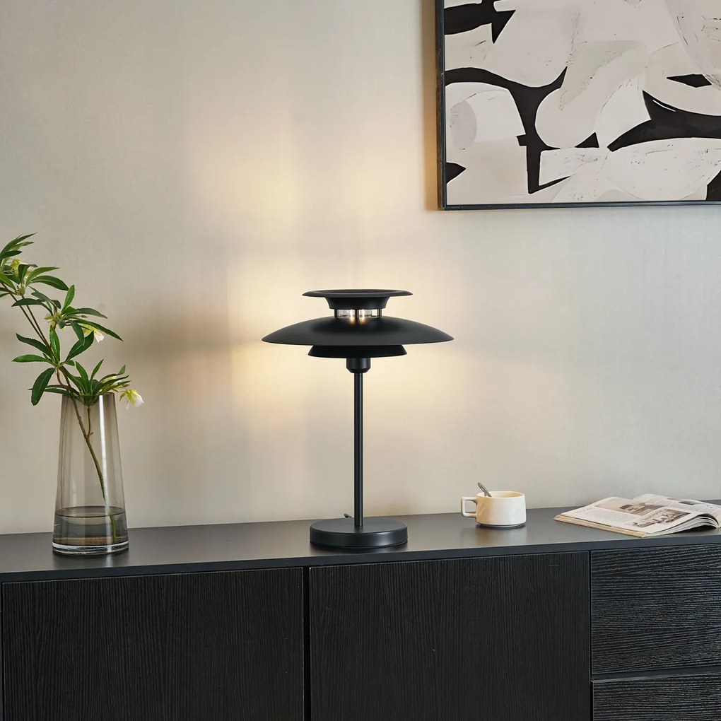 Retro stolná lampa čierna oceľ 45cm - Pauly
