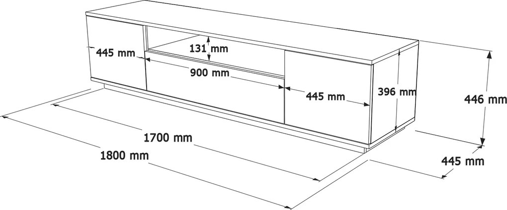 Televizní stolek Houseland Luka borovice Atlantic/bílý