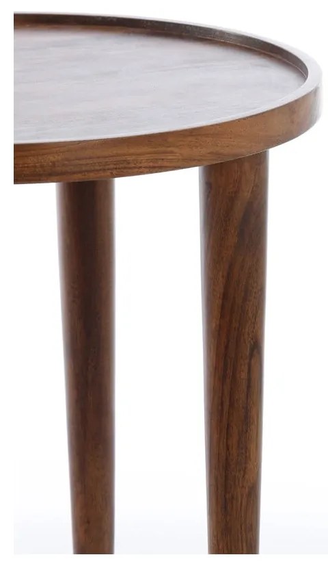 Okrúhly odkladací stolík z masívu akácie ø 49 cm Qiano – Light &amp; Living