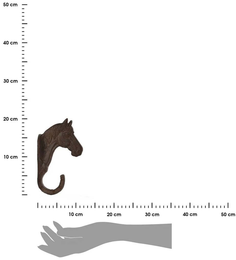 Liatinový držiak na kvetináč Horse, 5,5x20 cm, hnedá