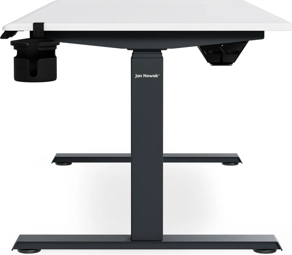 Elektrický stôl s nastavením výšky ergonomický antracitovo-bieli, 1400x700 mm: ARIA