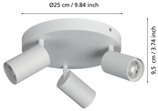 Eglo 900338 - LED RGBW Stmievateľné bodové svietidlo TELIMBELA-Z 3xGU10/4,9W/230V