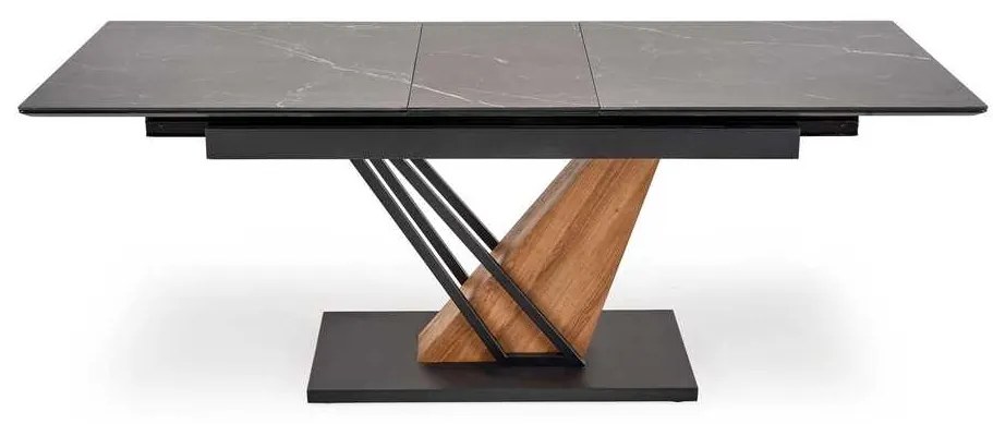 Jedálenský stôl Sterzo 140-180 x 90 cm, čierna / dub zlatý