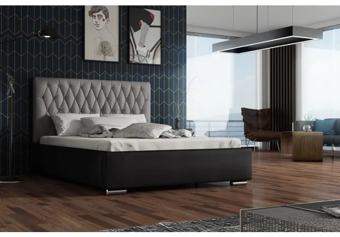 Dizajnová posteľ 120x200 SIRENA - čierna / sivá