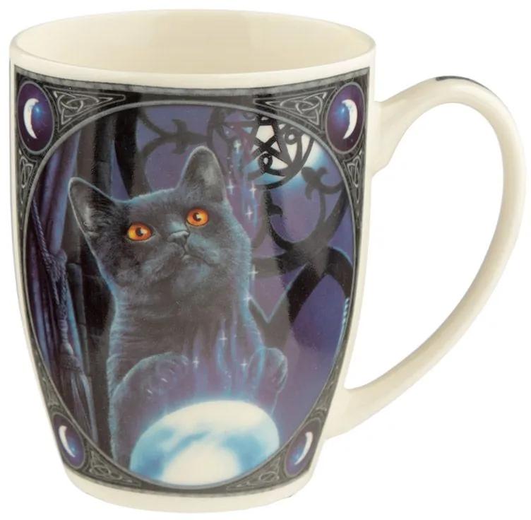 Porcelánový hrnček magická mačka II - design Lisa Parker