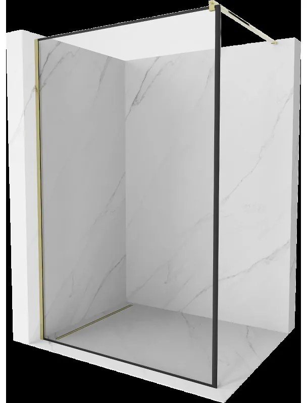 Mexen Kioto sprchová stena 70 x 200 cm, transparentnéné/čierny vzor 8 mm, zlatá - 800-070-101-50-70