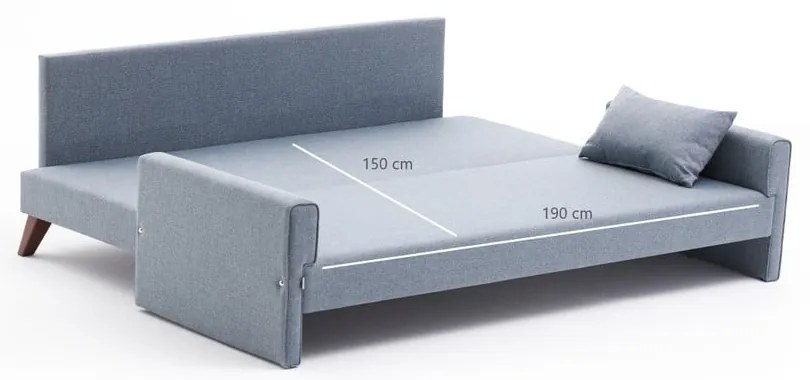 Svetlomodrá rozkladacia pohovka 208 cm Bella – Balcab Home