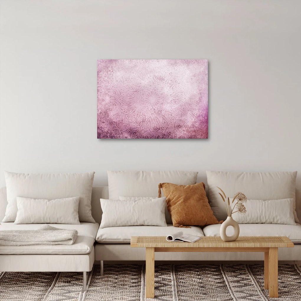 Obraz - Mandala v ružovej stene (70x50 cm)