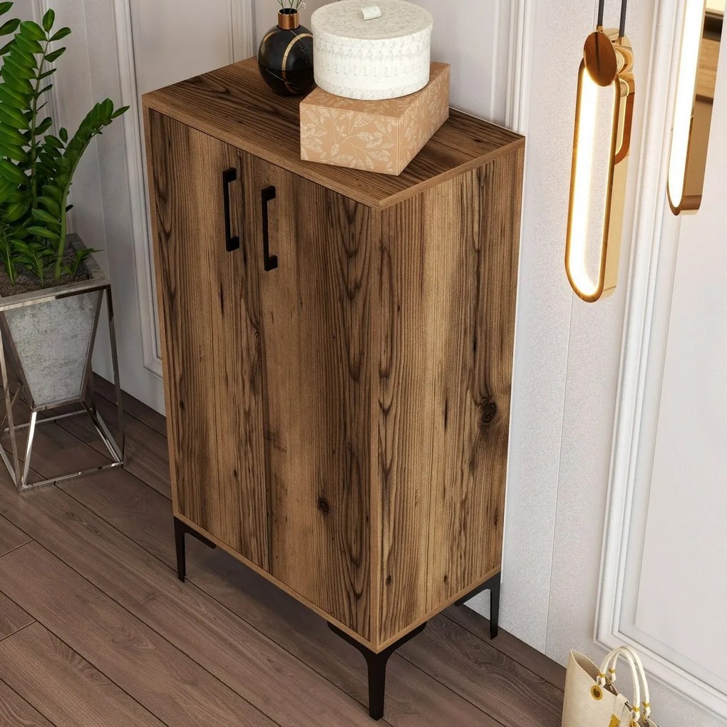 Skrinka na topánky Prag Walnut