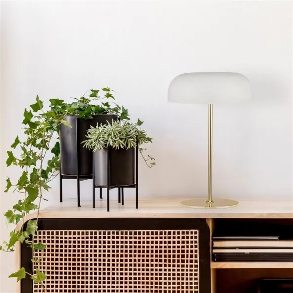 Searchlight EU60707WH - Stolná lampa HANOVER 2xE14/7W/230V biela/zlatá