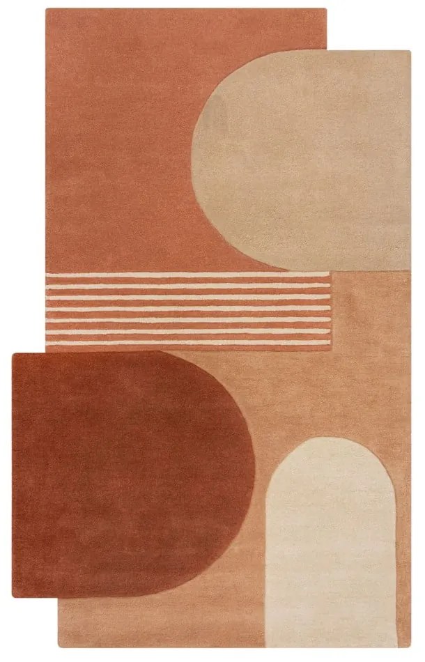 Ručne tkaný vlnený koberec v terakotovej farbe 120x180 cm Lozenge Terracotta – Flair Rugs