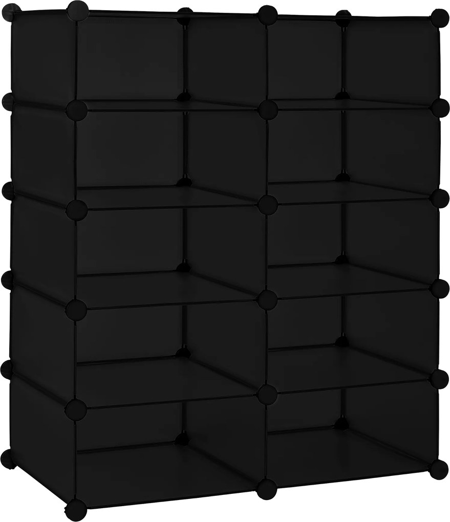 [neu.haus]® Polica s 10 skrinkami - čierna - DIY variabilný systém - model 2