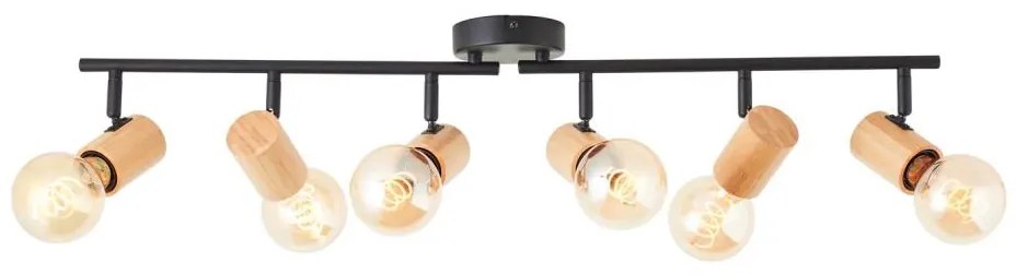 Brilliant - Bodové svietidlo KERRY 6xE27/40W/230V čierna/bambus