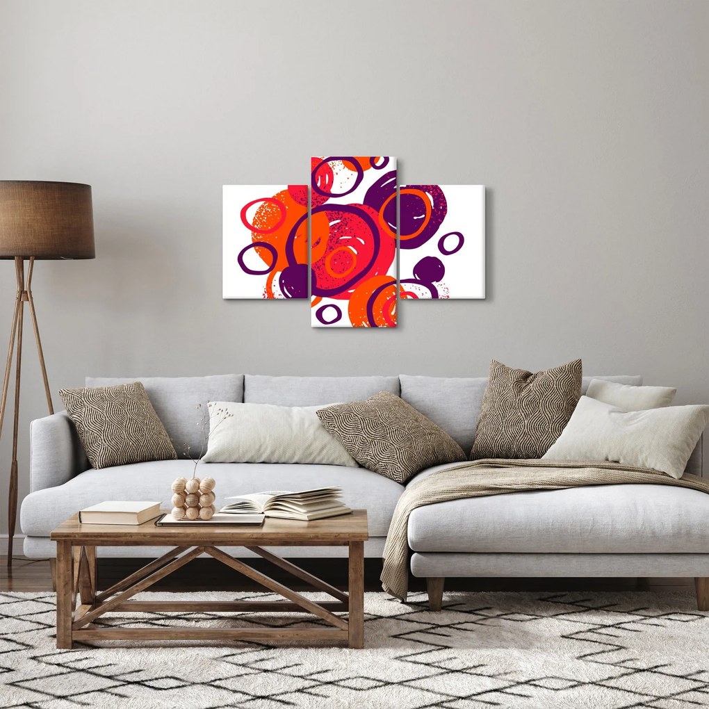Obraz - Motív s kruhmi v teplých farbách (90x60 cm)