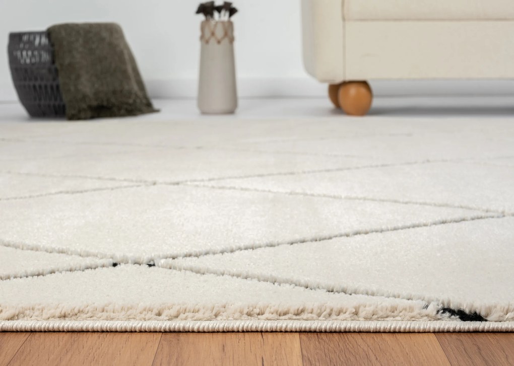 Kusový koberec Moroccan Fantasy weiß, 100x200, čiernobiela, obývacia izba, My Flair