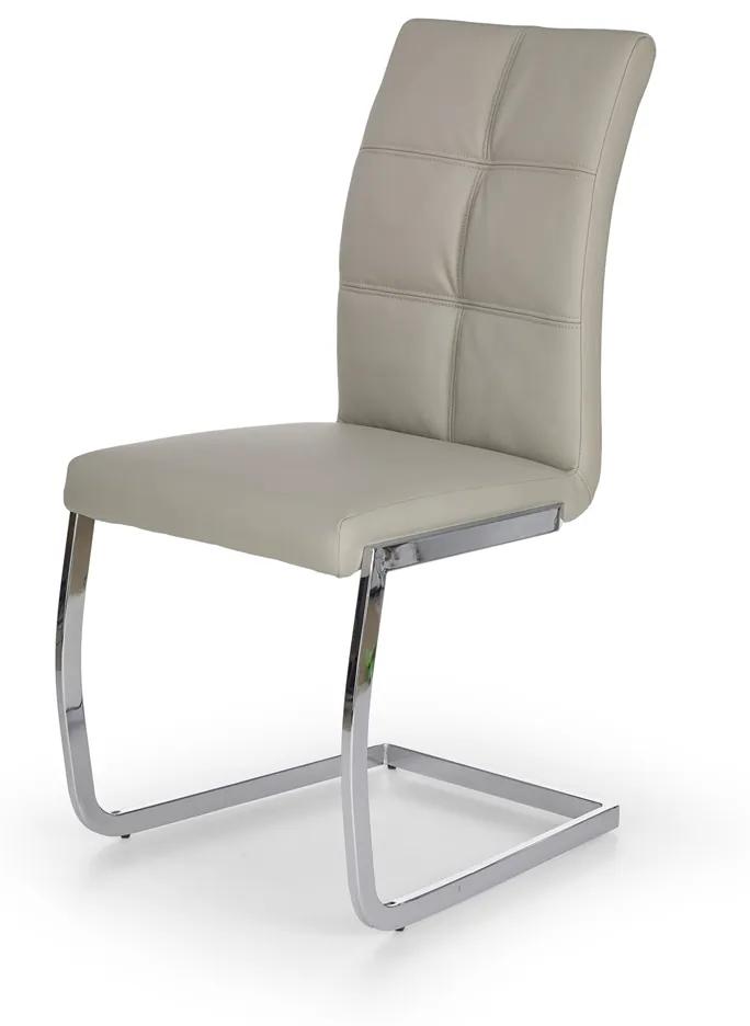 Jedálenská stolička K228 - svetlosivá / chróm