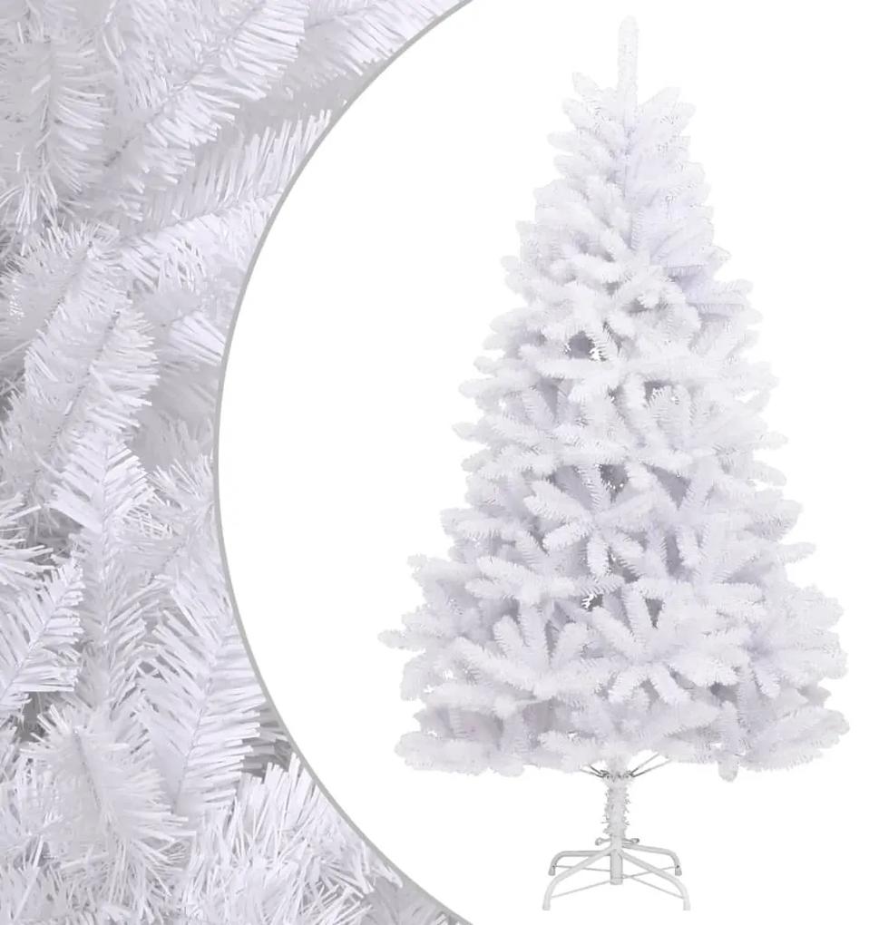 Umelý výklopný vianočný stromček so stojanom biely 210 cm 357787