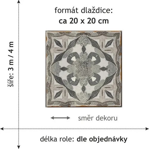 Beaulieu International Group, PVC podlaha - lino Livitex Retro 2795, na mieru, šíře 3m,4m, šedá, filc, chodba / predsieň