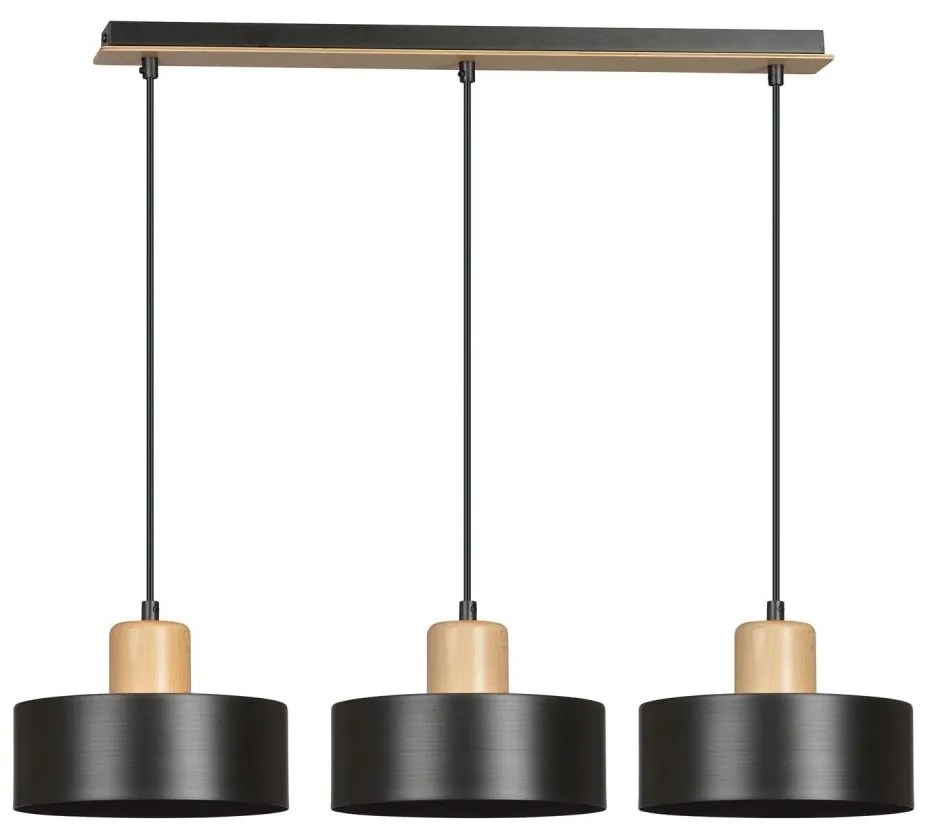 Luster na lanku TORIN 3xE27/15W/230V čierna