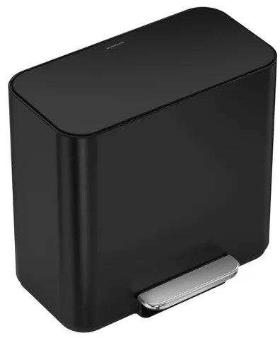 Simplehuman pedálový odpadkový kôš na triedený odpad DUAL MINI 15 L matná čierna oceľ CW2121