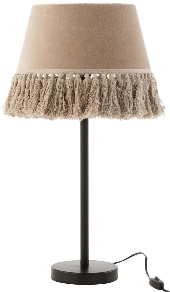 Stolová lampa s béžovým tienidlom so strapcami Solange - Ø 30*55 cm/ E27/ 40W