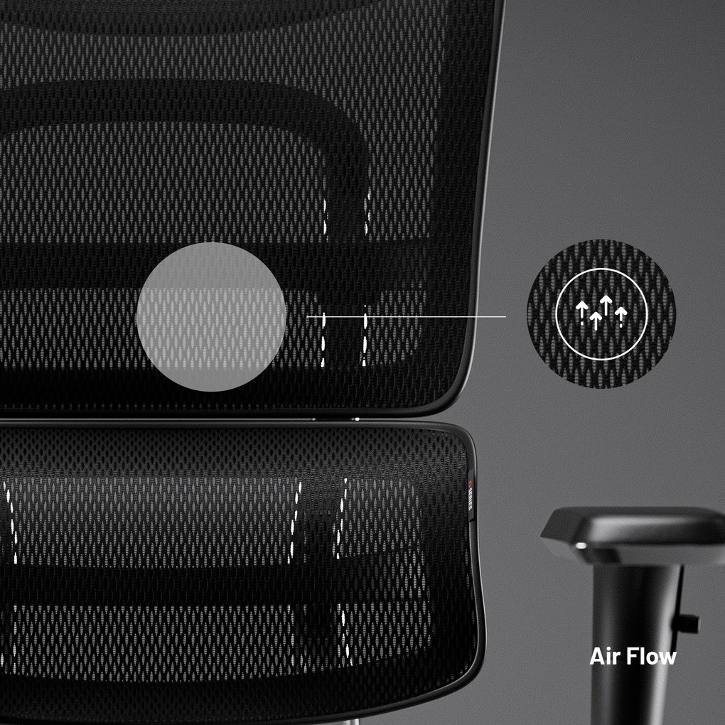 Ergonomická kancelárska stolička s podnožkou Normal Size, čierna: Diablo V-Master