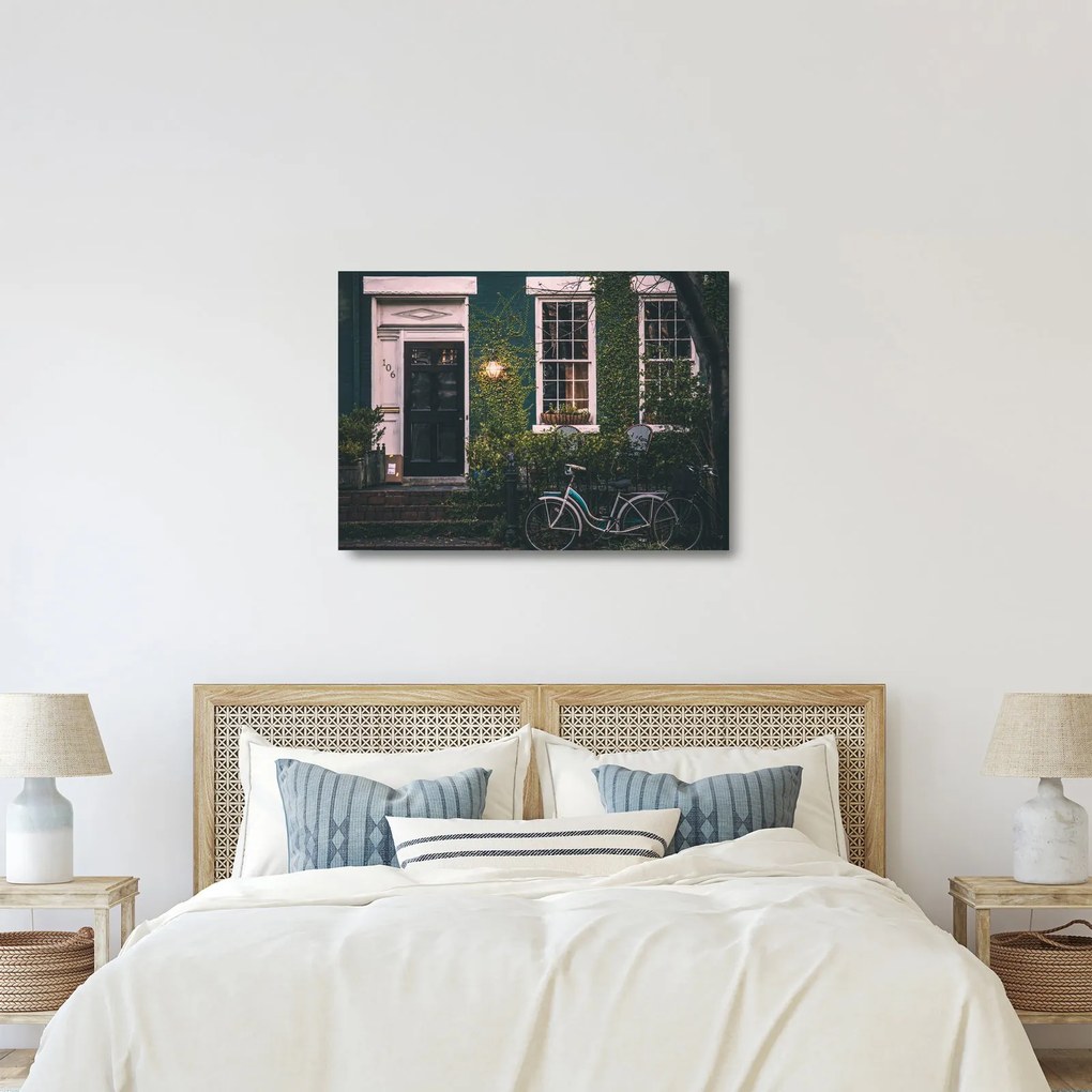 Sklenený obraz - Doma z prechádzky (70x50 cm)