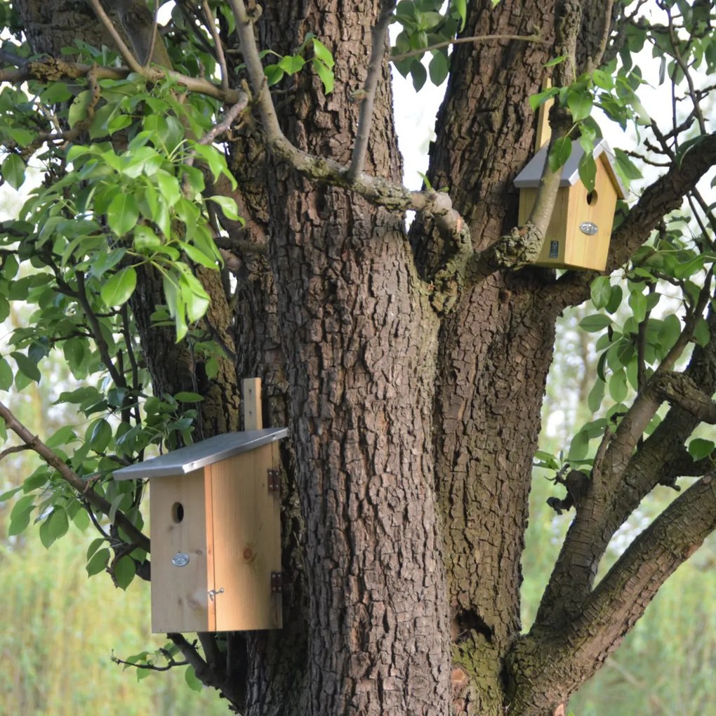 Vtáčia búdka Simi, 30x15x13 cm, drevo/kov, hnedá