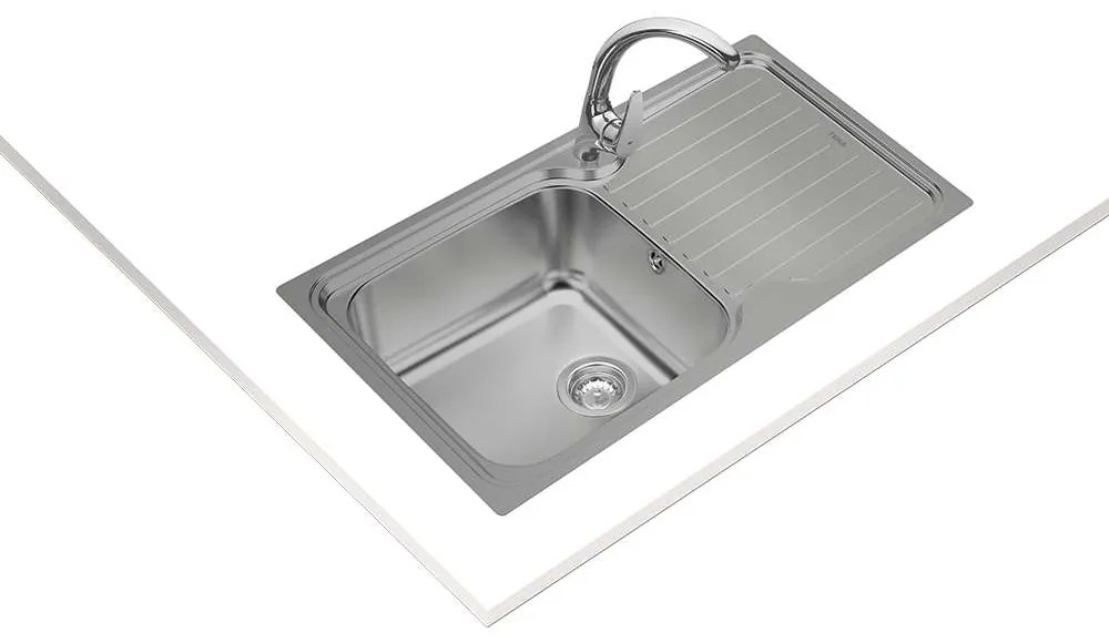 TEKA Classic 1B 1D X MC nerezový drez s odkvapávaciou plochou, obojstranný, horná montáž, 860 x 500 mm, oceľ nerezová matná, 10119056