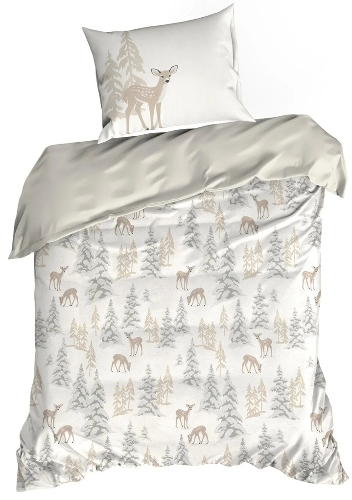 VIANOČNÉ RENFORCÉ OBLIEČKY FAWN 160X200 CM, 2 KS 70X80 CM VZOROVANÉ