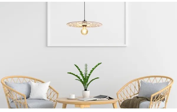 Luster na lanku FALCO 1xE27/60W/230V pr. 40 cm béžová