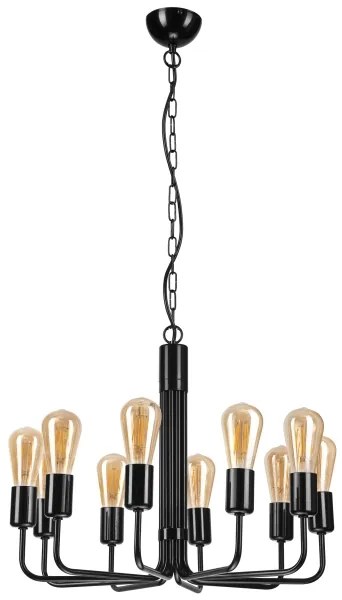Luster na reťazi TIFFANY 10xE27/60W/230V čierna