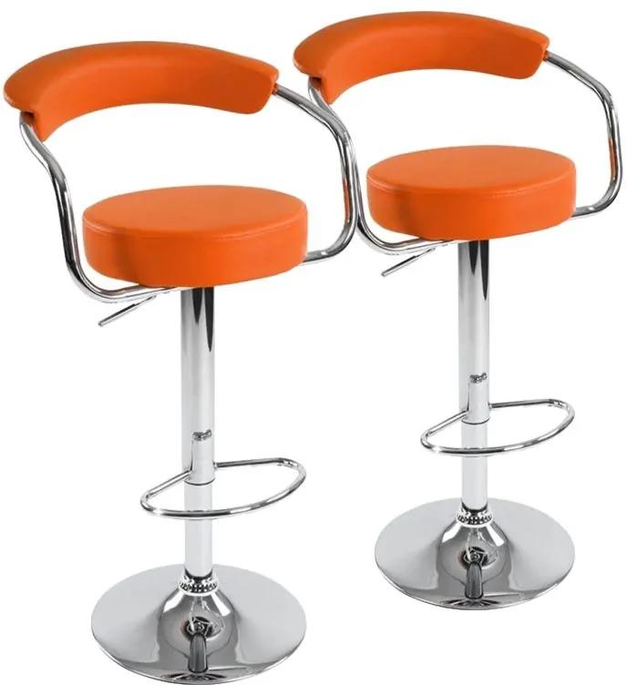 Sada barových stoličiek 2 ks, oranžová, 53 x 105 x 52 cm