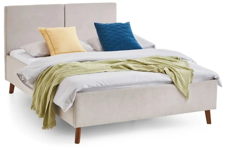 Béžová čalúnená dvojlôžková posteľ s roštom 140x200 cm Piano – Meise Möbel